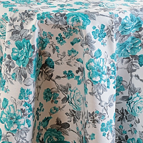 Ocean Blooms Printed Round Table Linen- 2711