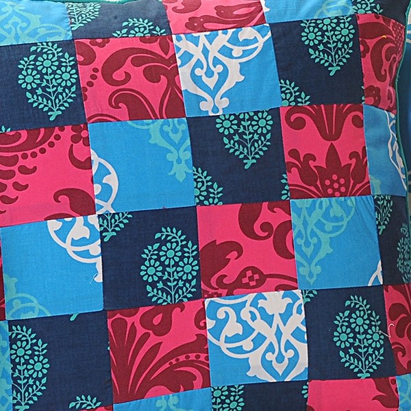 Blue Pink Patchwork Cushion Covers- Appl-12003