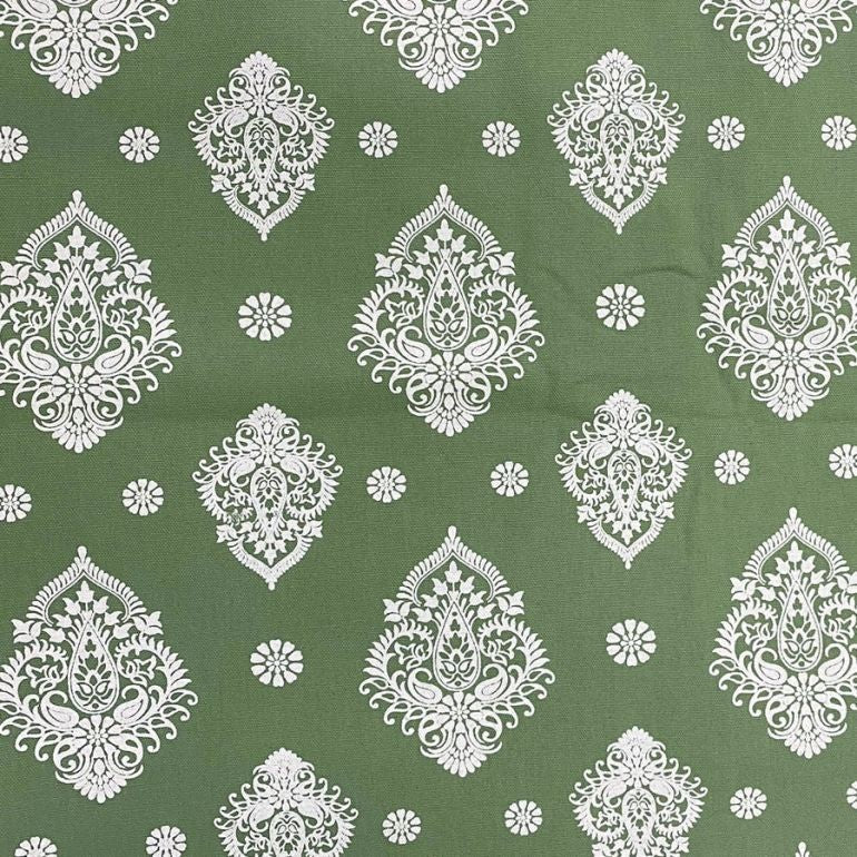 Swayam Block printed green bed cover set-10501