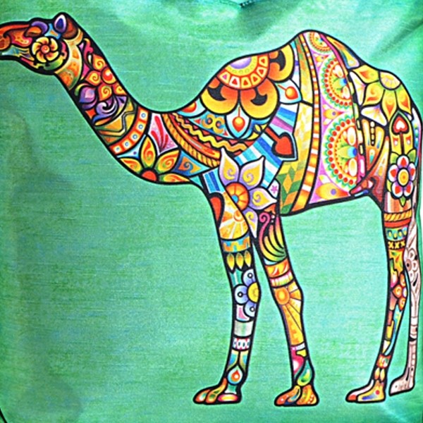 Green Camel Animal Theme Bag- Folk Camel