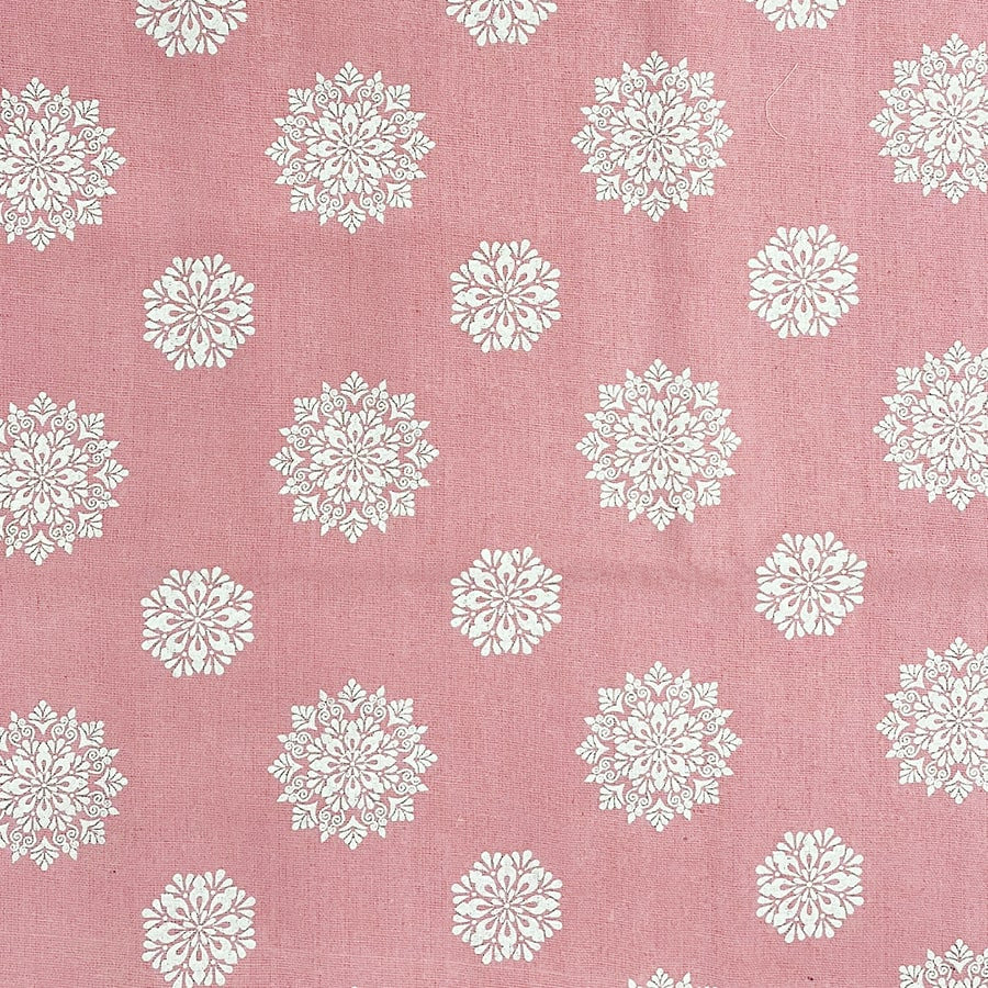 Gharana Bolster Cover Peach and White - 10504