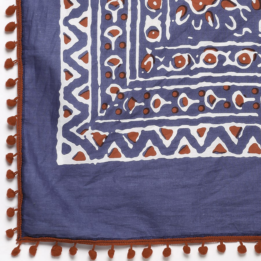 Swayam Multicolor Ethnic Indian Batik Art Hand Printed Voile Scarf