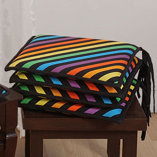 Rainbow Stripes Chair Pads–1504