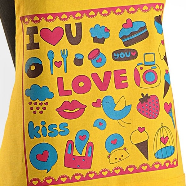 Yellow Love Graffiti Apron- APG-G013