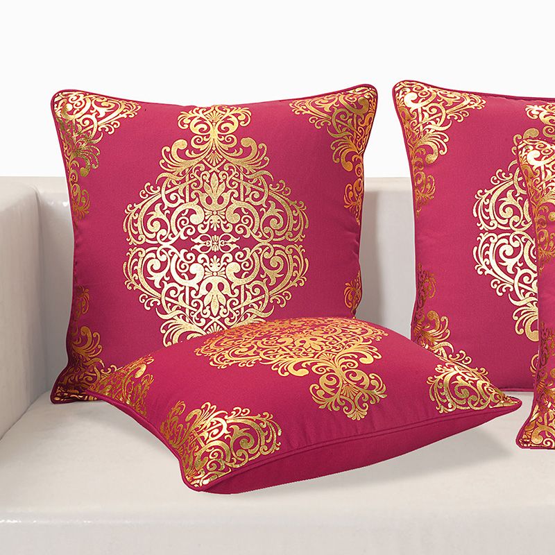 Wine Ferrow Foil Cushion Cover - 4451