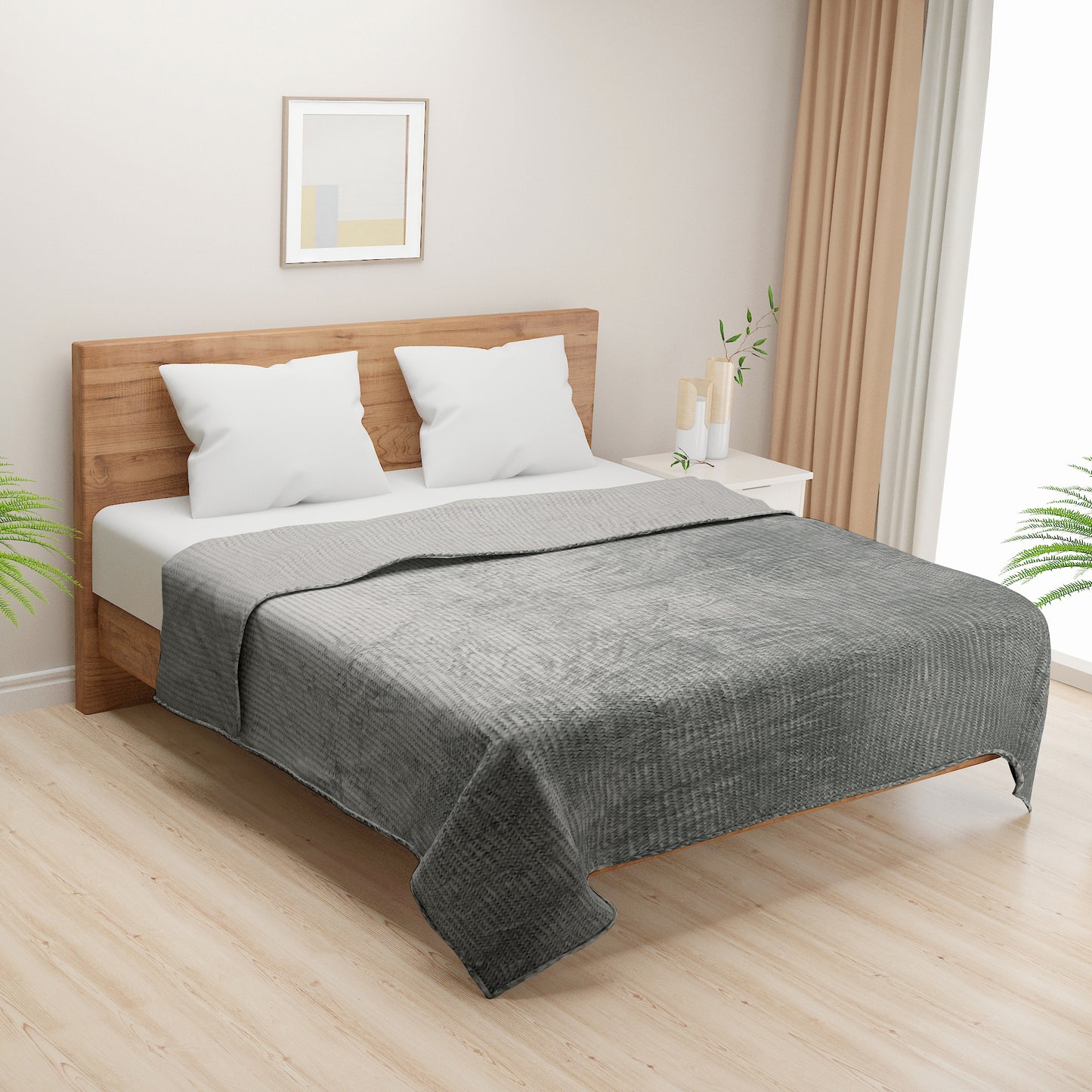 Grey Plush Premium Mink - Ultra-Soft Luxury Dohar