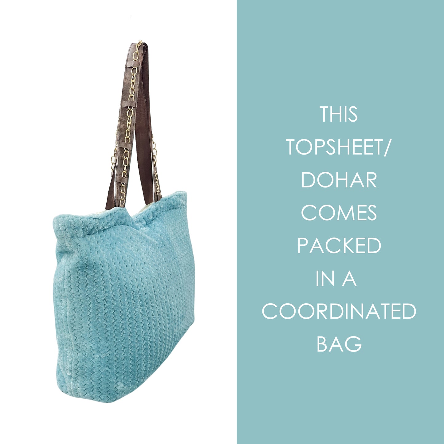 Aqua Blue Premium Mink - Ultra-Soft Luxury Dohar