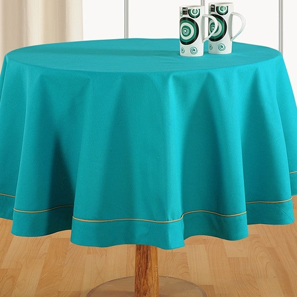 Aqua Blue-Plain Round Table Linen-762