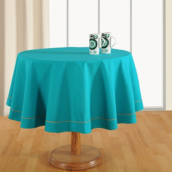Aqua Blue-Plain Round Table Linen-762