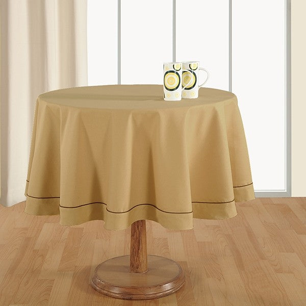Oatmeal Beige-Plain Round Table Linen-766