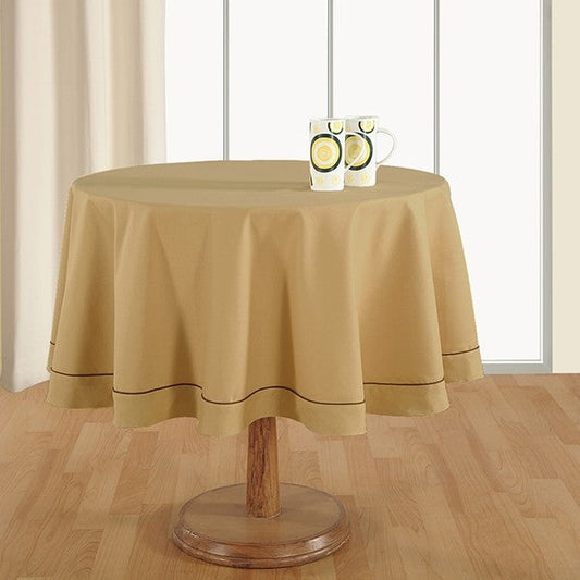 Oatmeal Beige-Plain Round Table Linen-766