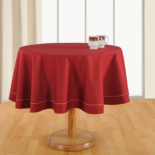 Scarlet Maroon Plain Round Table Linen: 768