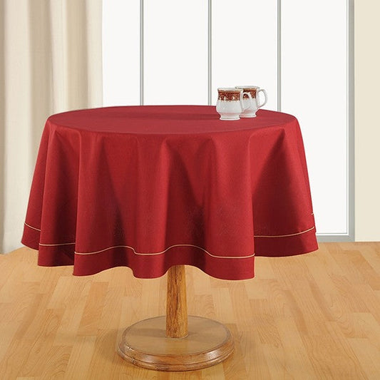 Scarlet Maroon Plain Round Table Linen: 768
