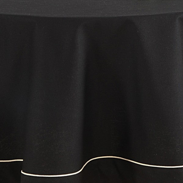 Beauteous Black Plain Round Table Linen: 771