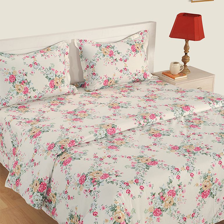 Roseland Swayam Zinnia Collection Bed Sheet- 15002