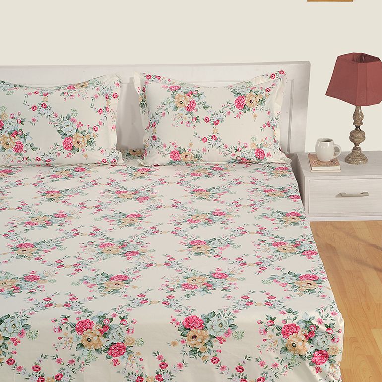 Roseland Swayam Zinnia Collection Bed Sheet- 15002