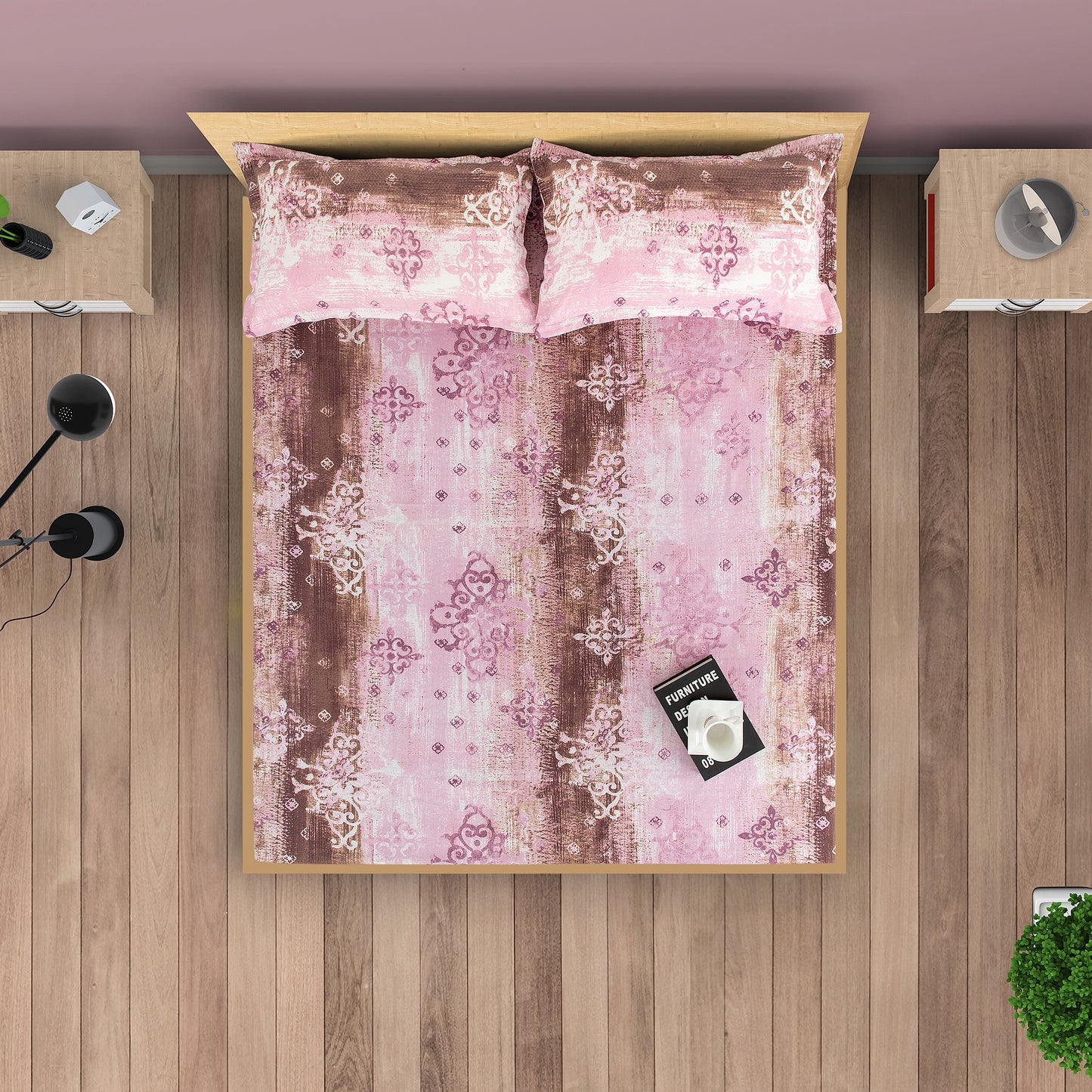 Dazzle Delight Veda Fitted Bed Sheet - 12082