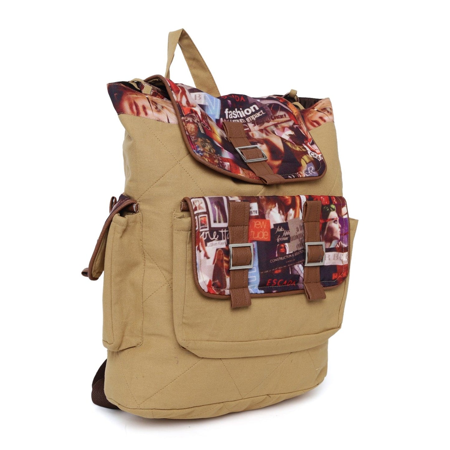 Authentic Fashion Swayam Canvas Cotton Back Pack - Beige