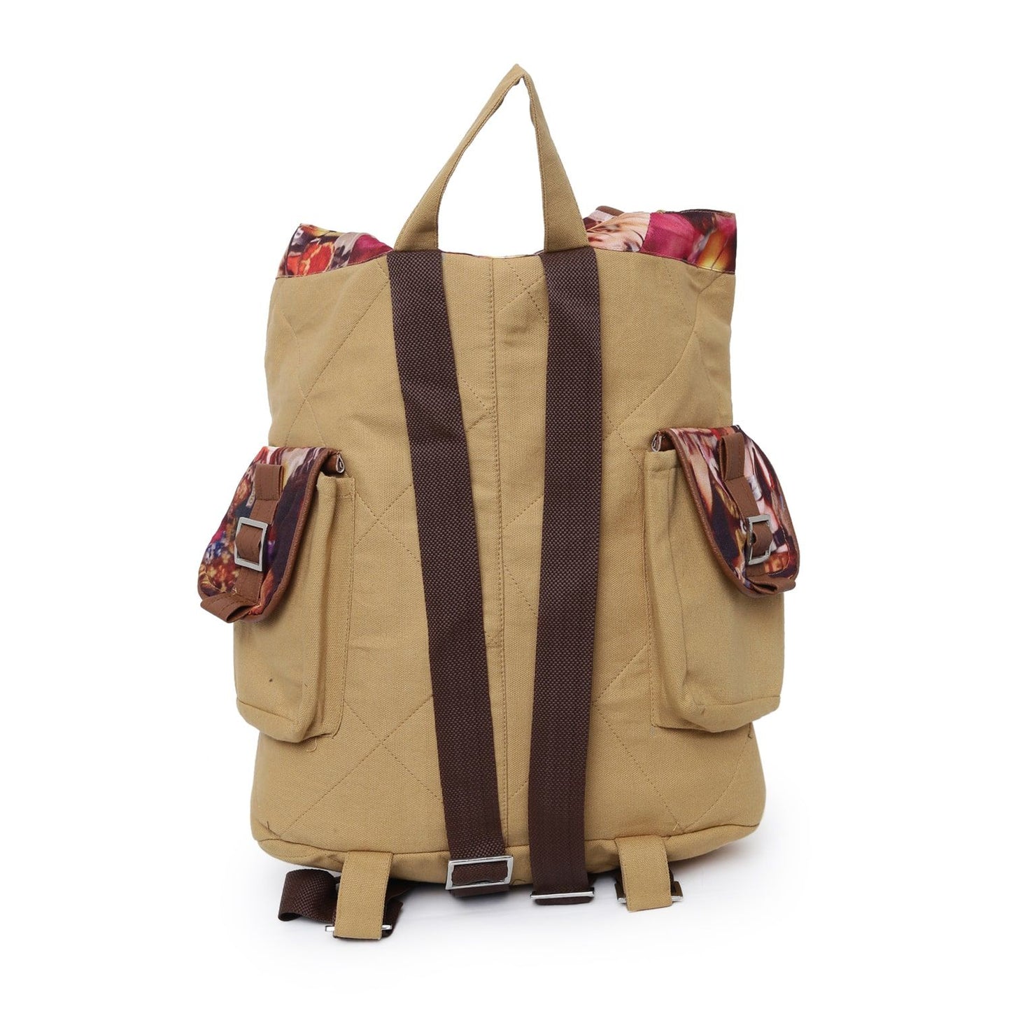 Authentic Fashion Swayam Canvas Cotton Back Pack - Beige
