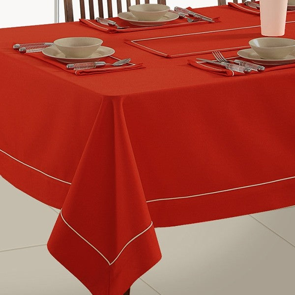 Christmas Red-Plain Rectangular Table Linen- 772