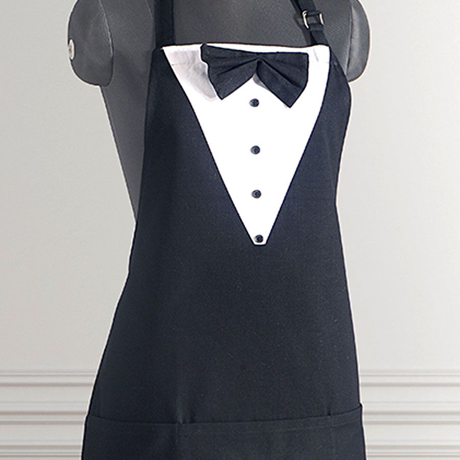 Bow Tie Black Chef Charm Apron - CHEF01-3