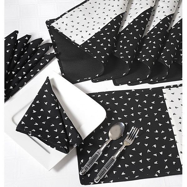 White Feather Dining Table Mat & Napkin-2302