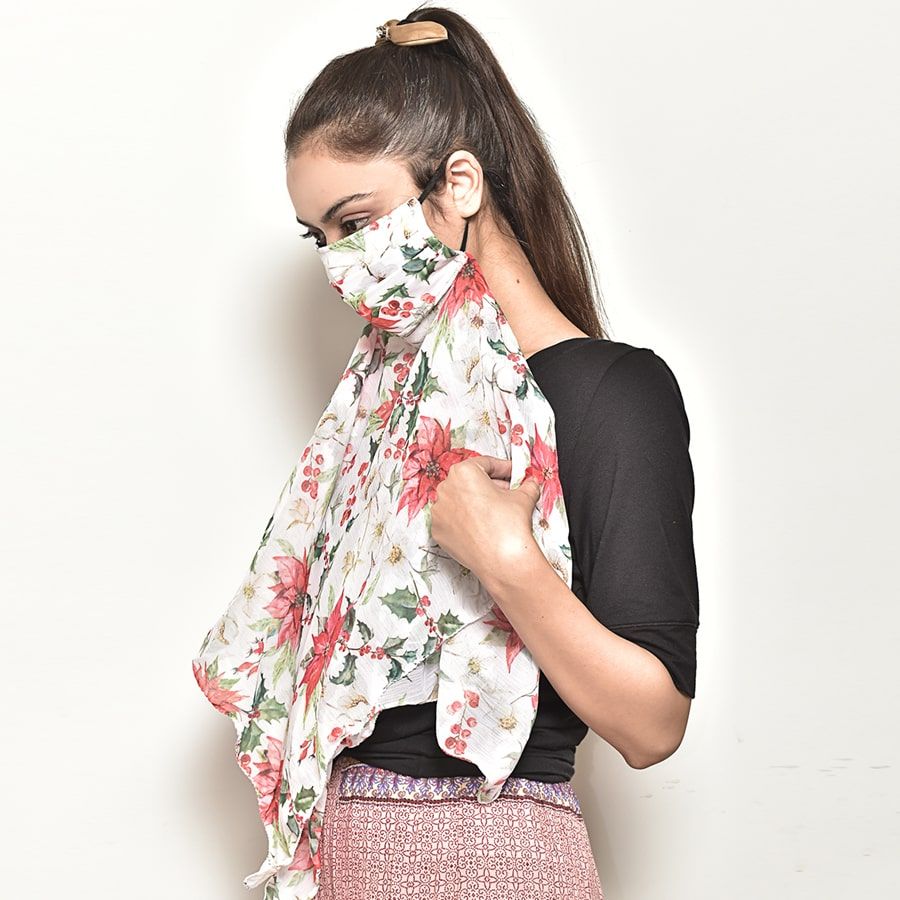 Floral Guard Scarf Mask-5106