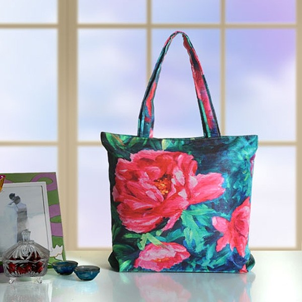 Pink Floral Fashion Shopping Bag-703