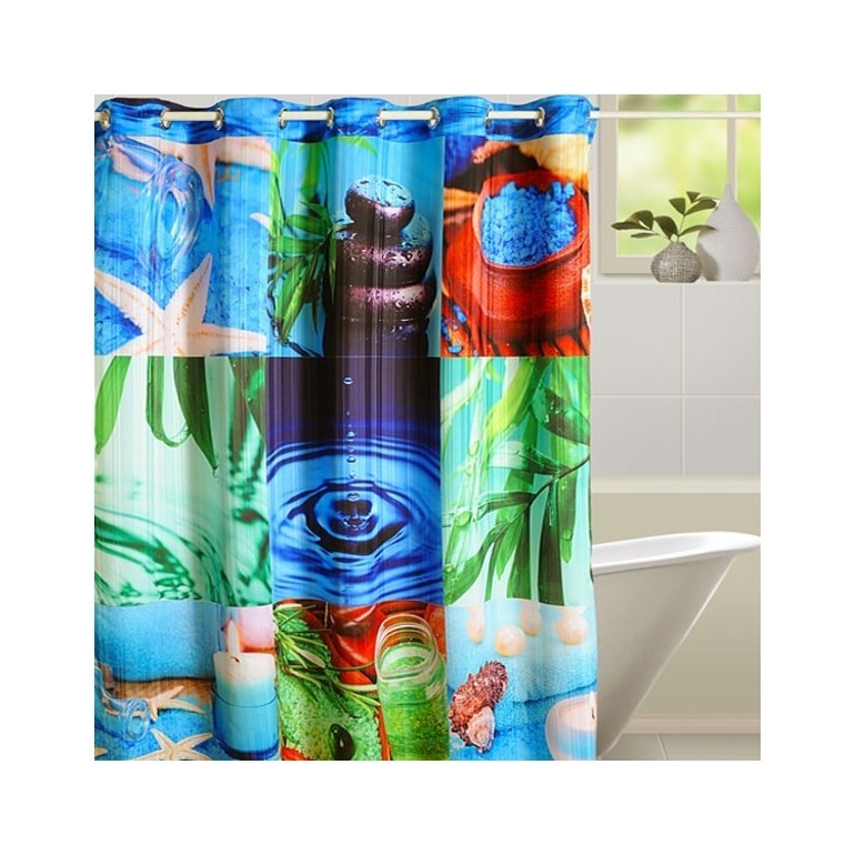 Blue Spa Shower Curtains- 5604