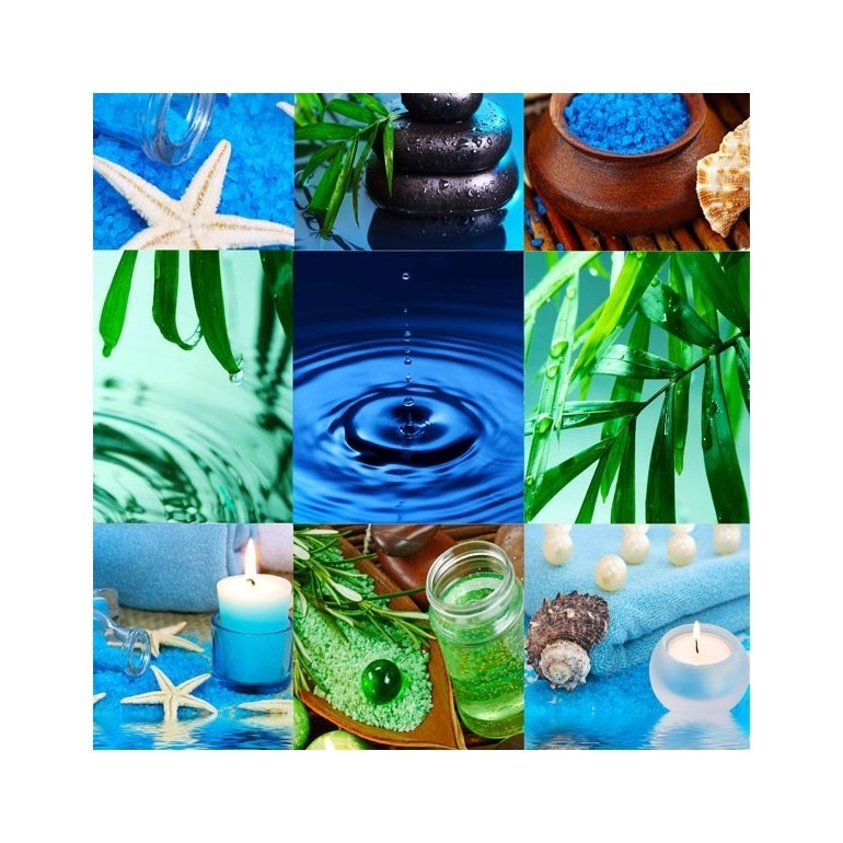 Blue Spa Shower Curtains- 5604