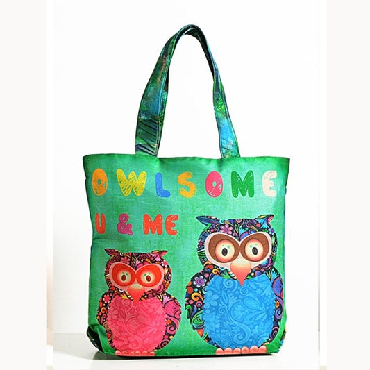 Designer Green Animal Theme Bags- Owl-1