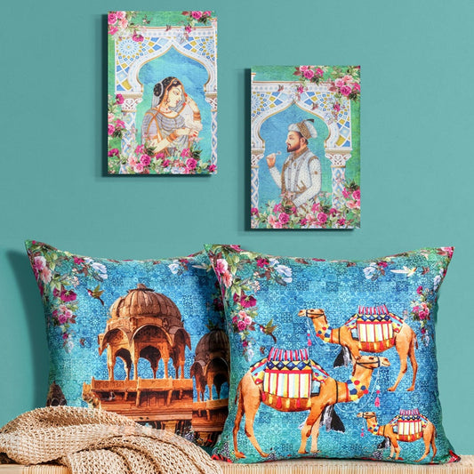 Swayam Multicolor Palace Heritage Ethnic Wallart Décor set-Set of 4 pcs