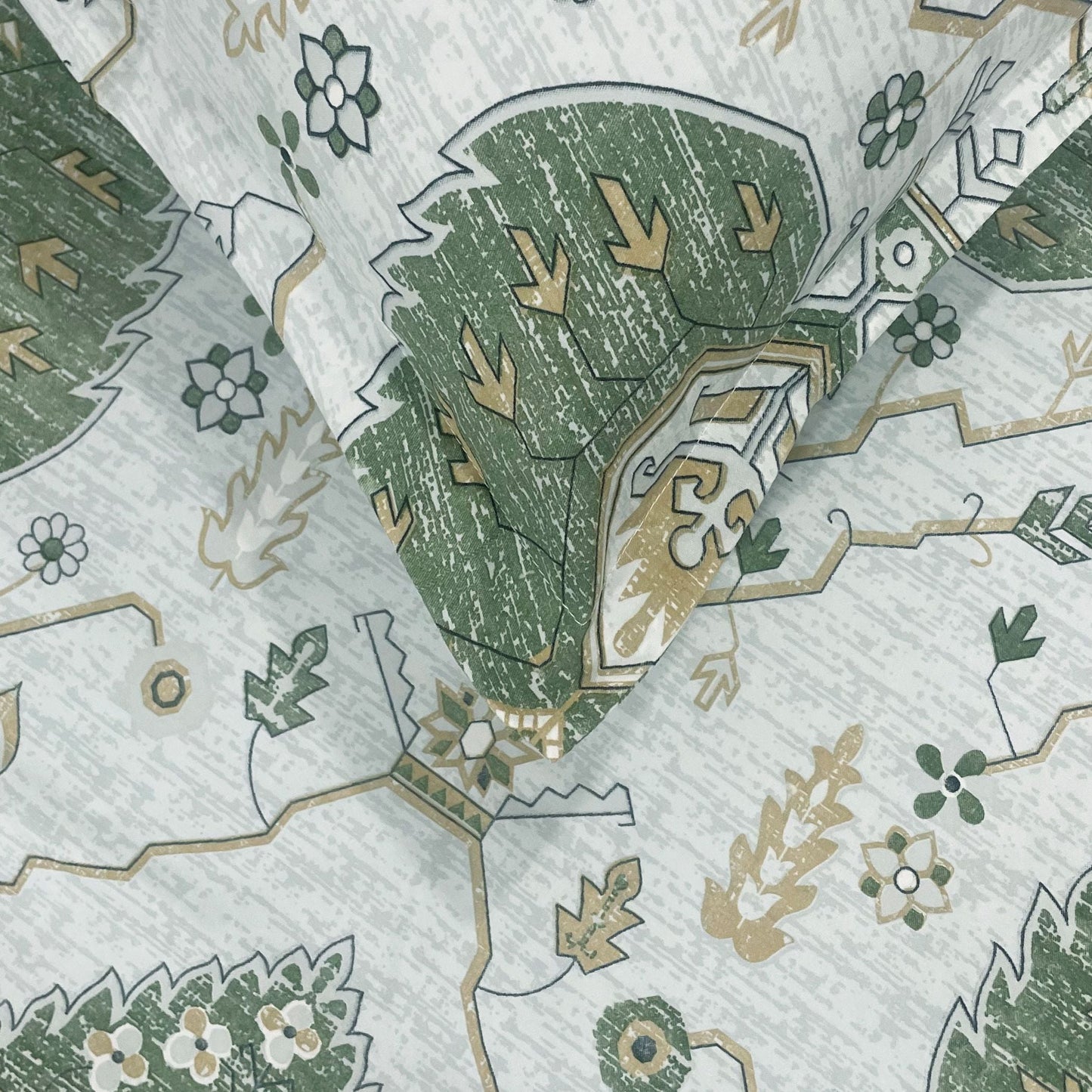 Swayam Green Ethnic Motif Double Bedsheet 200TC Blended CottonPremium Soft Fabric