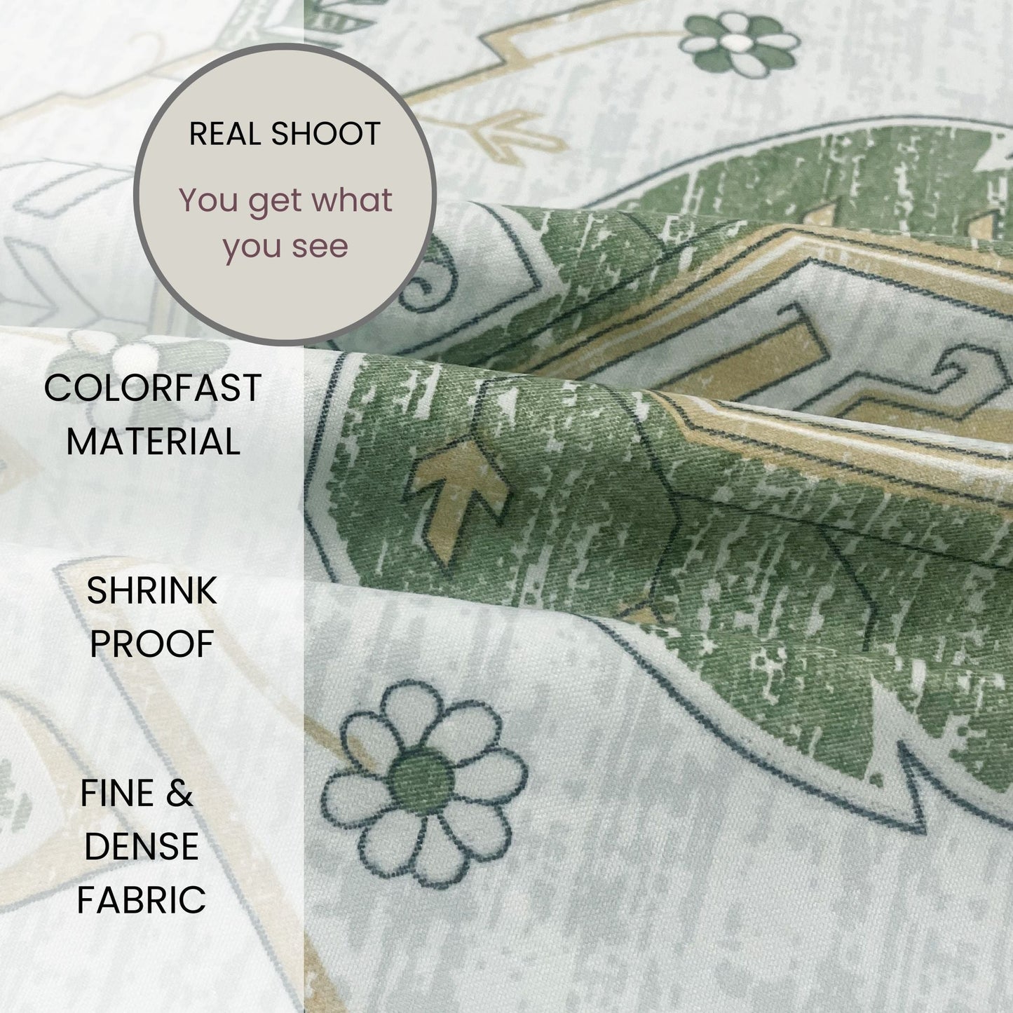 Swayam Green Ethnic Motif Double Bedsheet 200TC Blended CottonPremium Soft Fabric