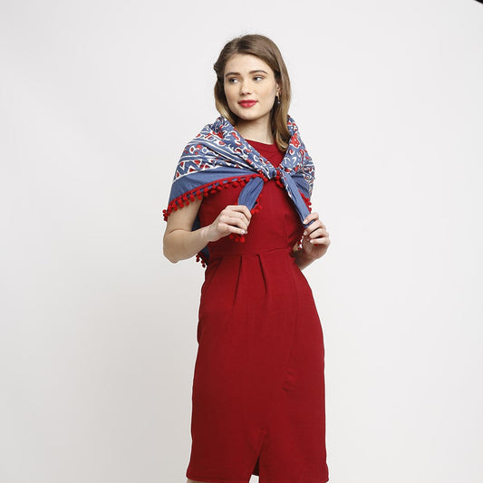 Swayam Multicolor Ethnic Indian Batik Art Hand Printed Voile Scarf