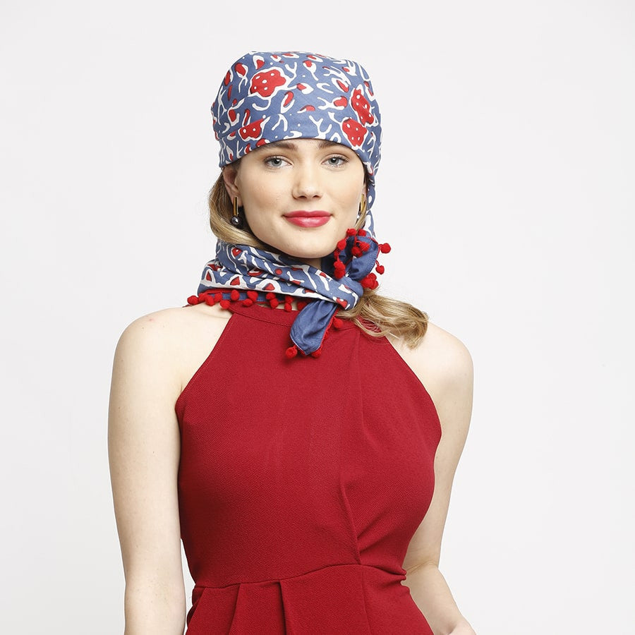 Swayam Multicolor Ethnic Indian Batik Art Hand Printed Voile Scarf