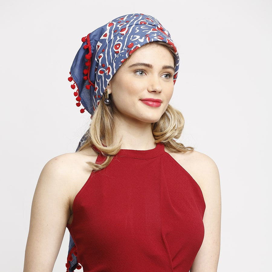 Swayam Multicolor Ethnic Indian Batik Art Hand Printed Voile Scarf