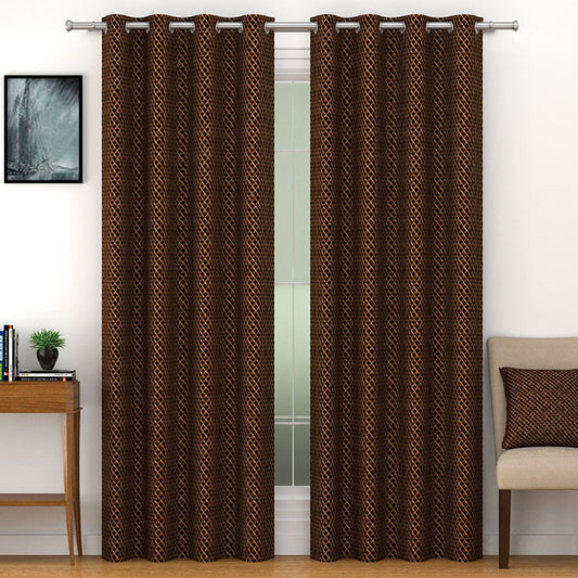 Embossed Micro Velvet Feel Textured Dark Curtain-3123