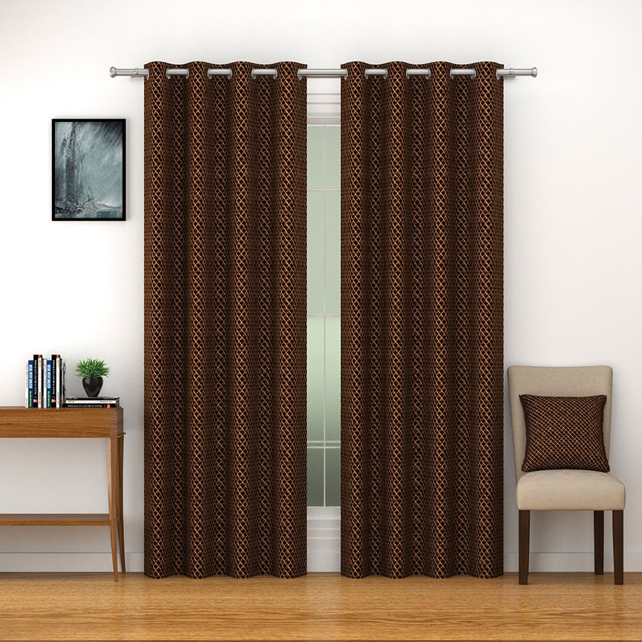 Embossed Micro Velvet Feel Textured Dark Curtain-3123