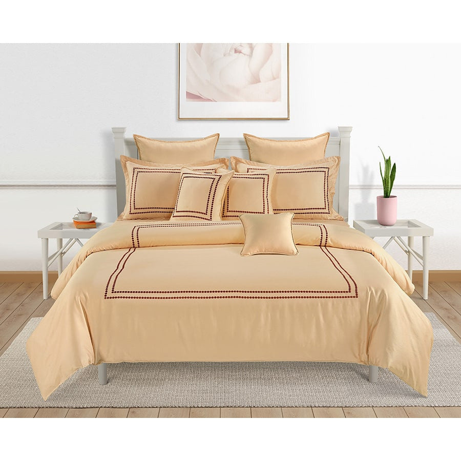 Tumble  Bedsheet with Embroidered Pillow Cover-3857