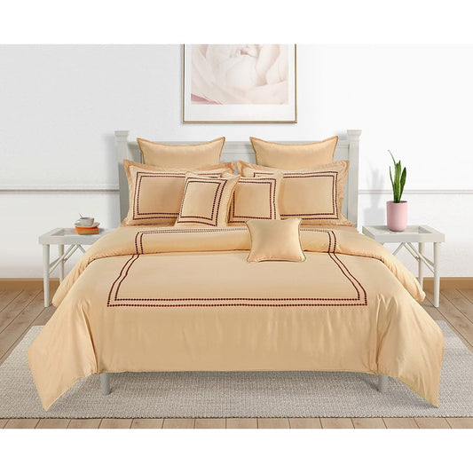 Tumble  Bedsheet with Embroidered Pillow Cover-3857