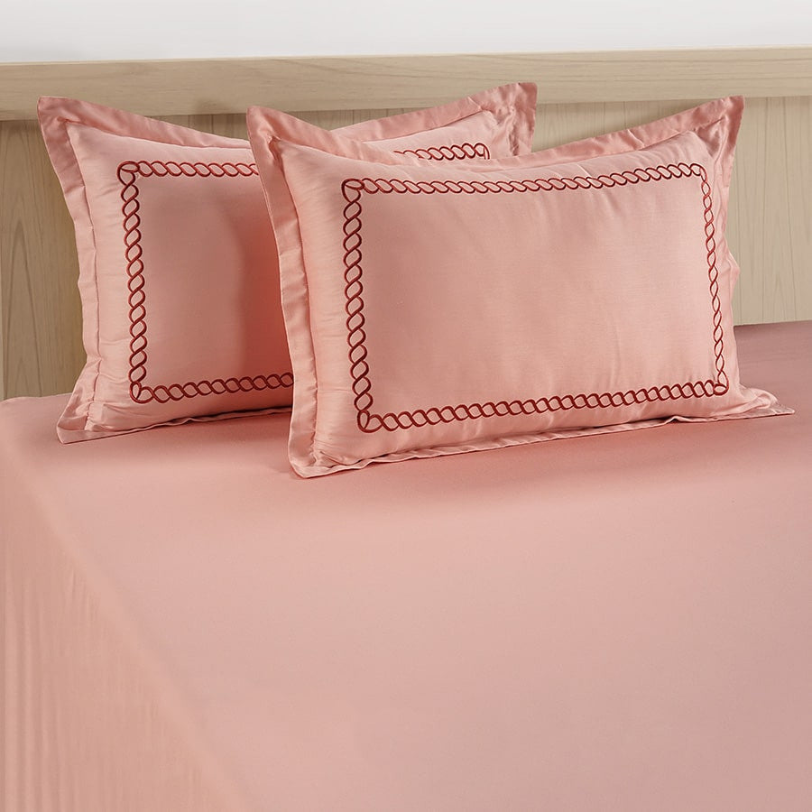 Artsy Bedsheet with Embroidered Pillow Cover-3859