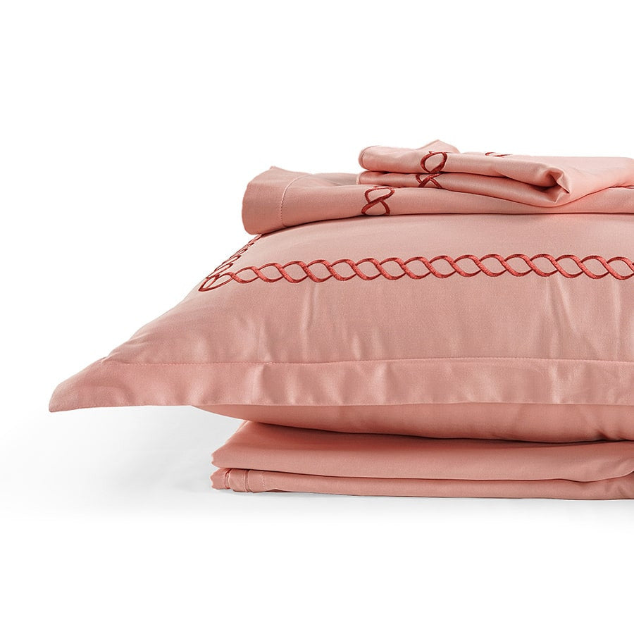 Artsy Bedsheet with Embroidered Pillow Cover-3859