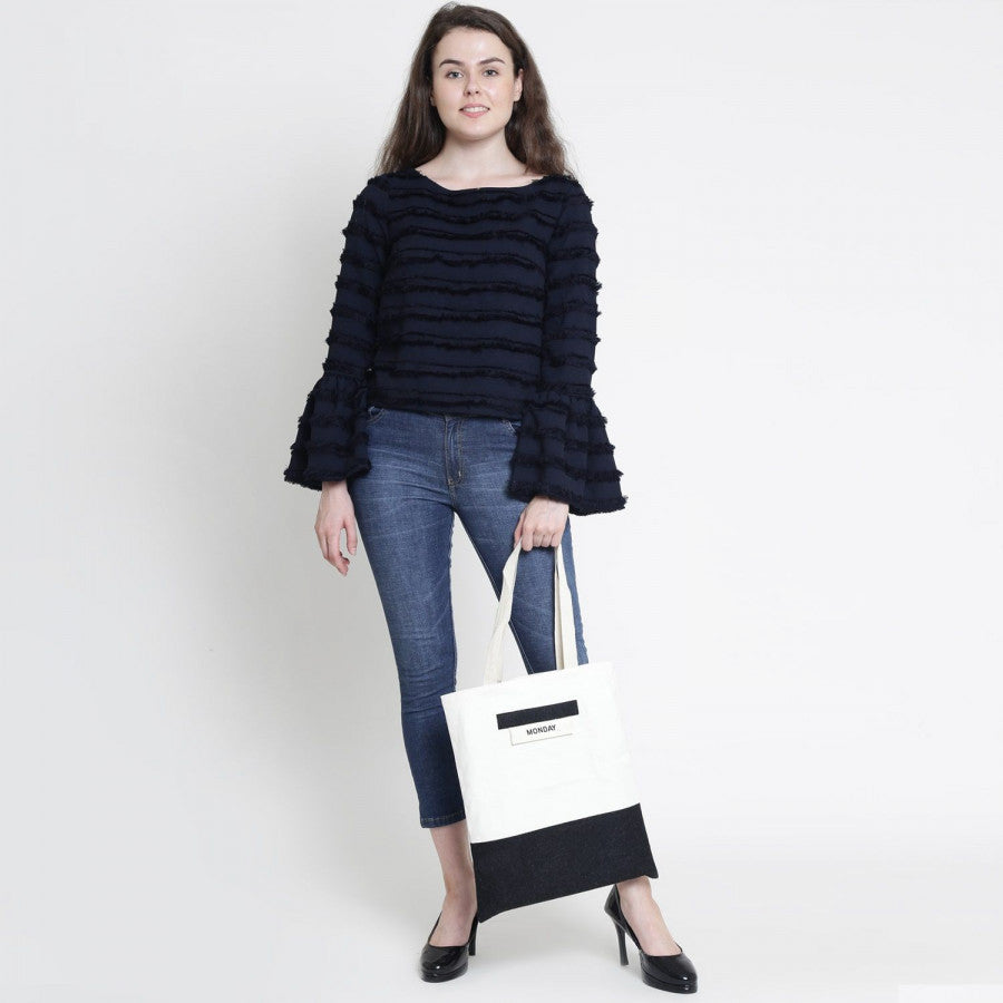 Felt Canvas Weekday Shopping Bag