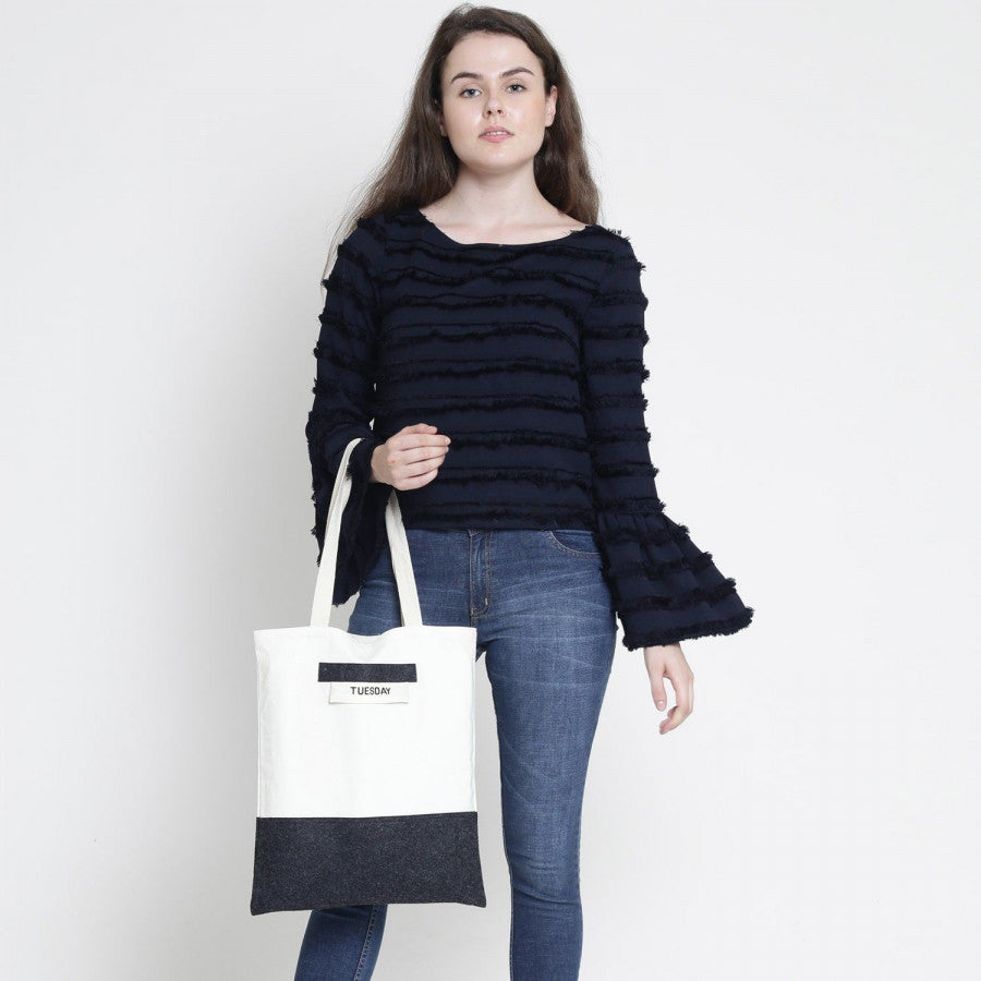 Felt Canvas Weekday Shopping Bag