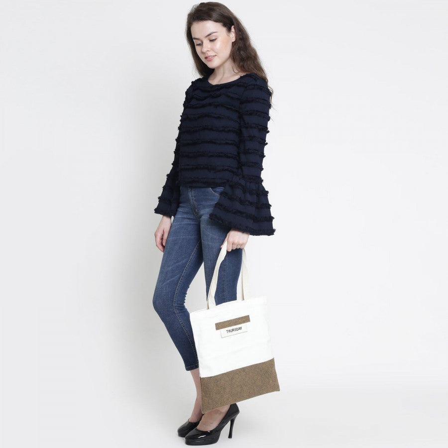 Felt Canvas Weekday Shopping Bag