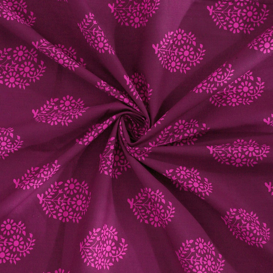 Pink Motif Bed Sheet - Shades of Paradise (D. No.3008)