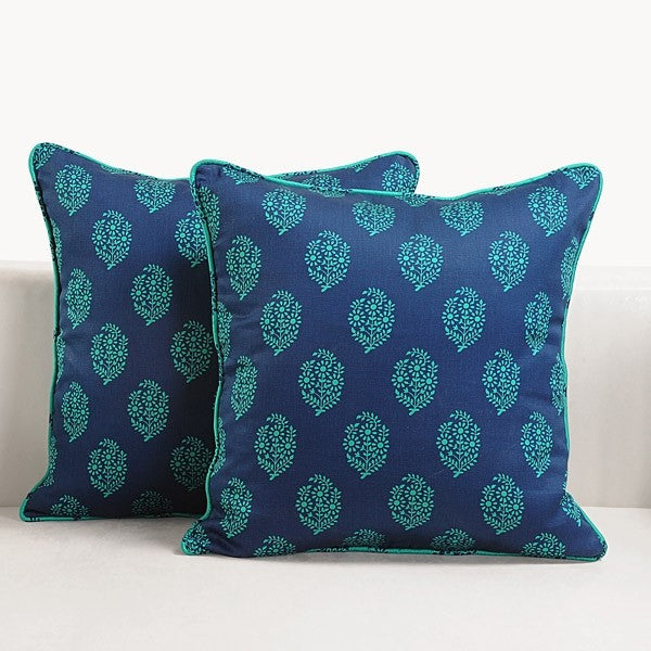 Turquoise Bouquets Printed Cushion Covers – 2008