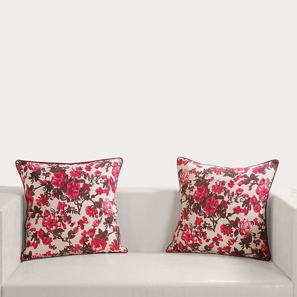 Cherry Roses Printed cushion covers 2712