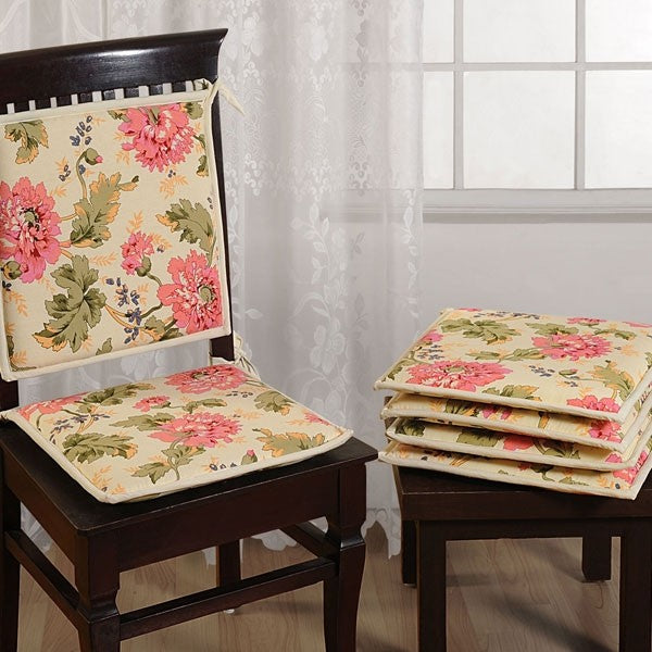 Creamy Floral Chair Pads- CPD01- 3612
